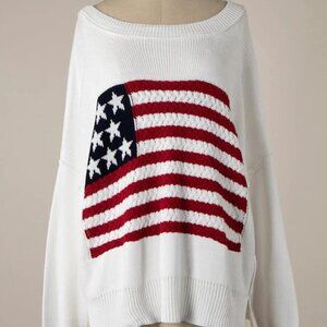 FLAG CROCHET KNIT SWEATER - USA
